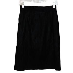 Paquette Vintage Elegant Black Velvet Women's A Line Skirt Size Small
